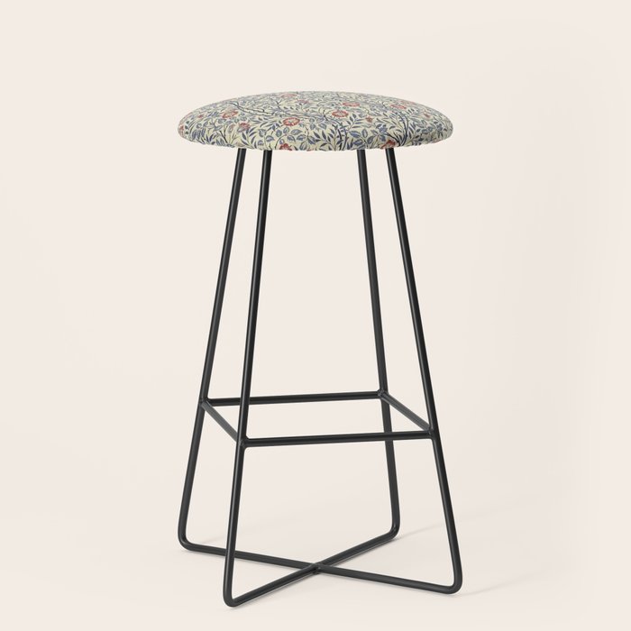 William Morris Sweet Briar Indigo Red Stool Gallery Image 1