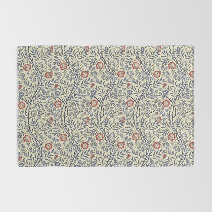 William Morris Sweet Briar Indigo Red Rug Gallery Image 2
