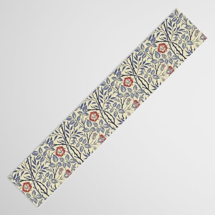 William Morris Sweet Briar Indigo Red Table Runner Gallery Image 3