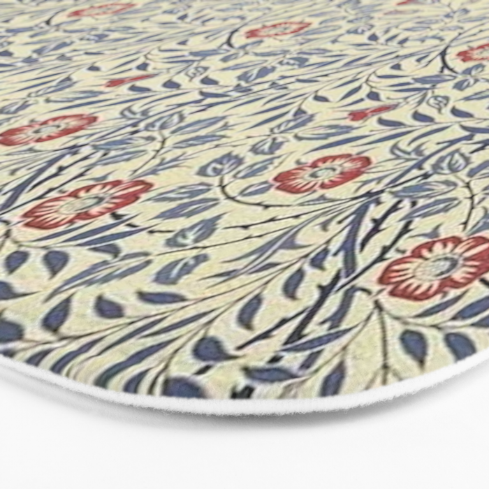 William Morris Sweet Briar Indigo Red Bath Mat Gallery Image 3