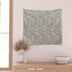 William Morris Sweet Briar Indigo Red Wall Tapestry Gallery Image 2
