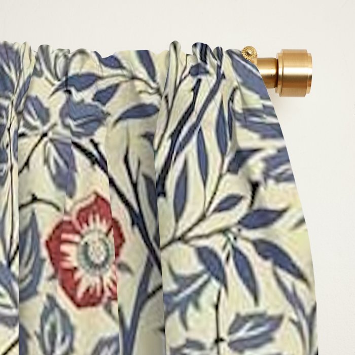 William Morris Sweet Briar Indigo Red Window Curtain Gallery Image 2