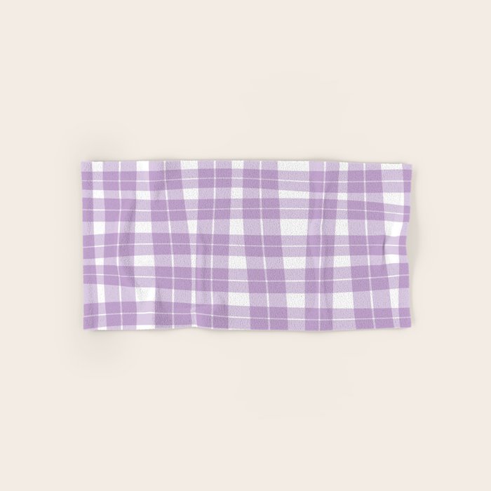 Wavy Plaid Lilac White Bath Towel Gallery Image 1