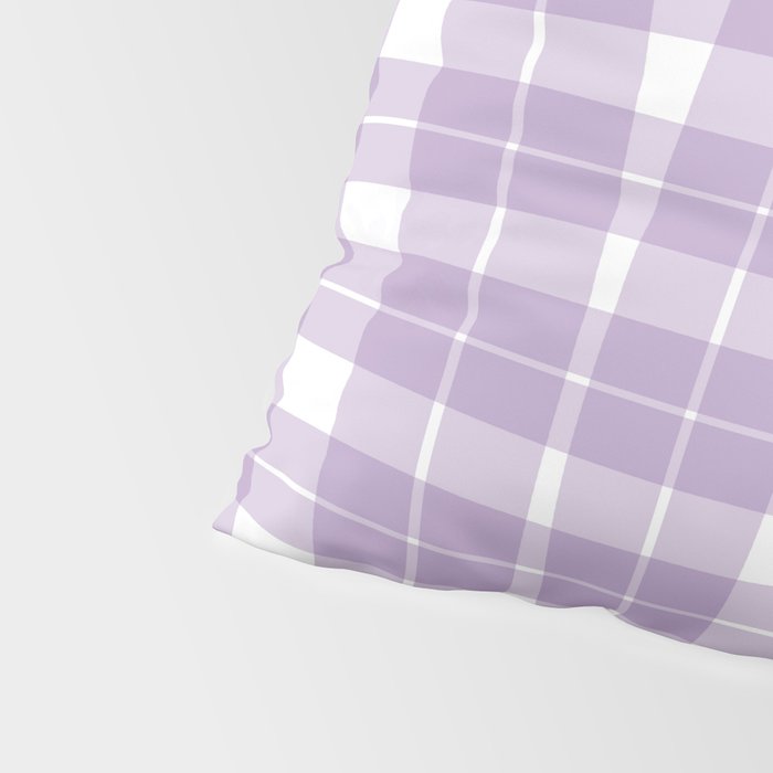 Wavy Plaid Lilac White Pillow Sham Gallery Image 4