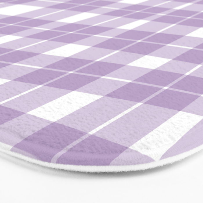 Wavy Plaid Lilac White Bath Mat Gallery Image 3