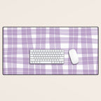 Wavy Plaid Lilac White Desk Mat Gallery Image 1