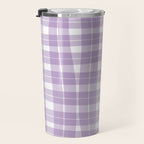 Wavy Plaid Lilac White Travel Mug Gallery Image 3