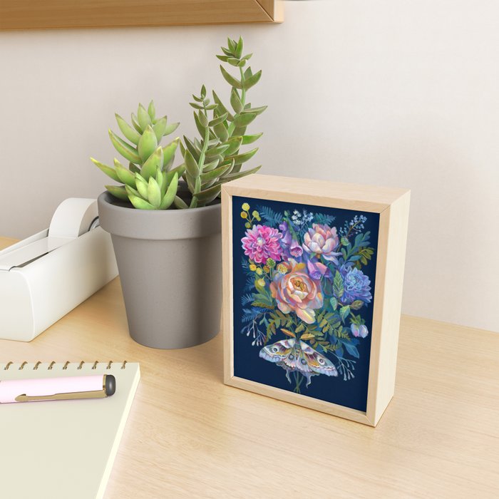 Moth Flower Bouquet Mini Art Print Gallery Image 2