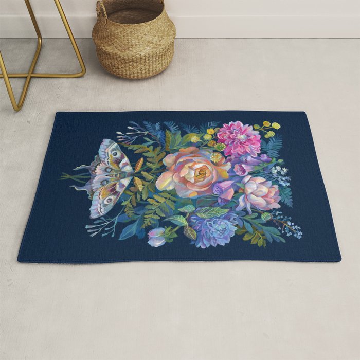 Moth Flower Bouquet Rug Gallery Image 1