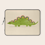 Rainbow colored dinosaur (stegosaurus) Laptop Sleeve Gallery Image 1
