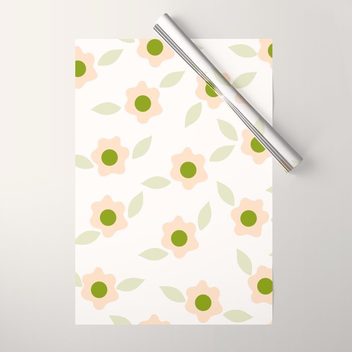 Pink daisy flower pattern Wrapping Paper Gallery Image 1