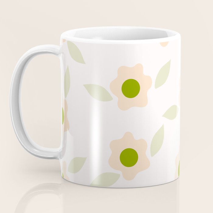 Pink daisy flower pattern Coffee Mug Gallery Image 3