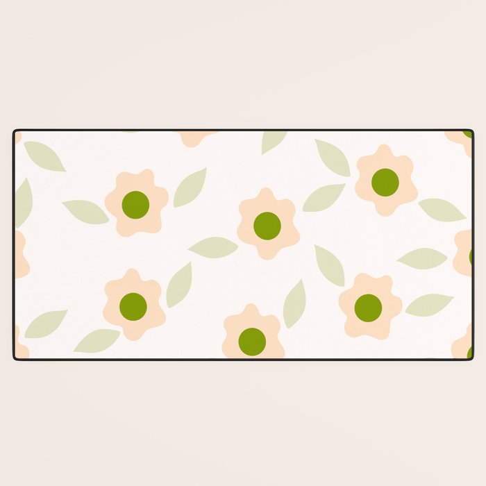 Pink daisy flower pattern Desk Mat Gallery Image 3