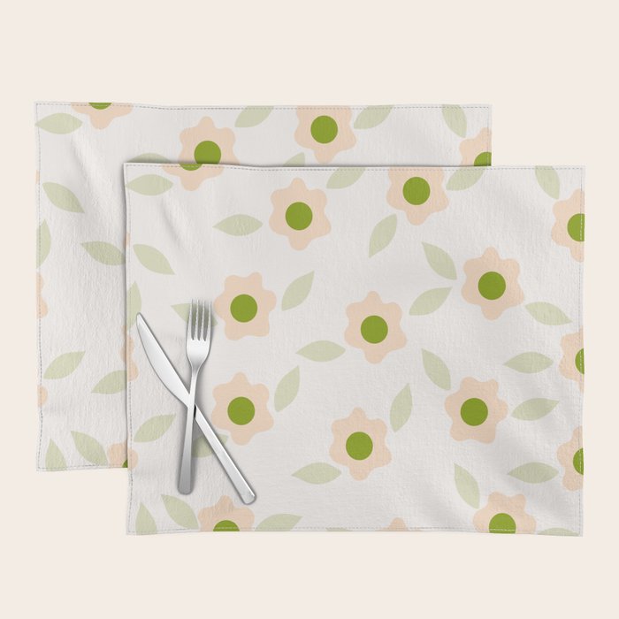 Pink daisy flower pattern Placemat Gallery Image 1