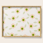 Pink daisy flower pattern Serving Tray Gallery Image 1