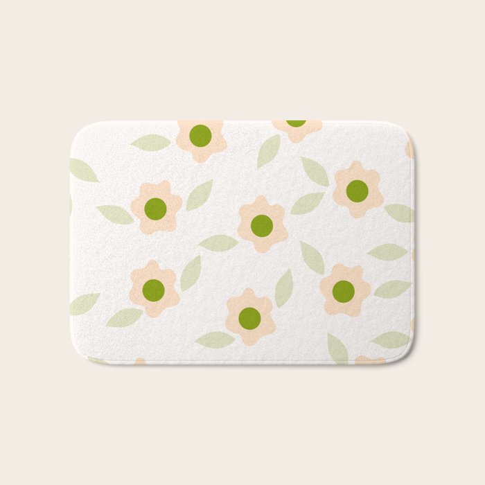 Pink daisy flower pattern Bath Mat Gallery Image 1