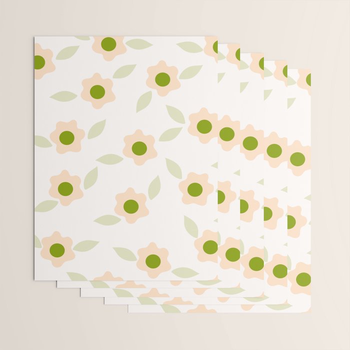 Pink daisy flower pattern Wrapping Paper Gallery Image 3