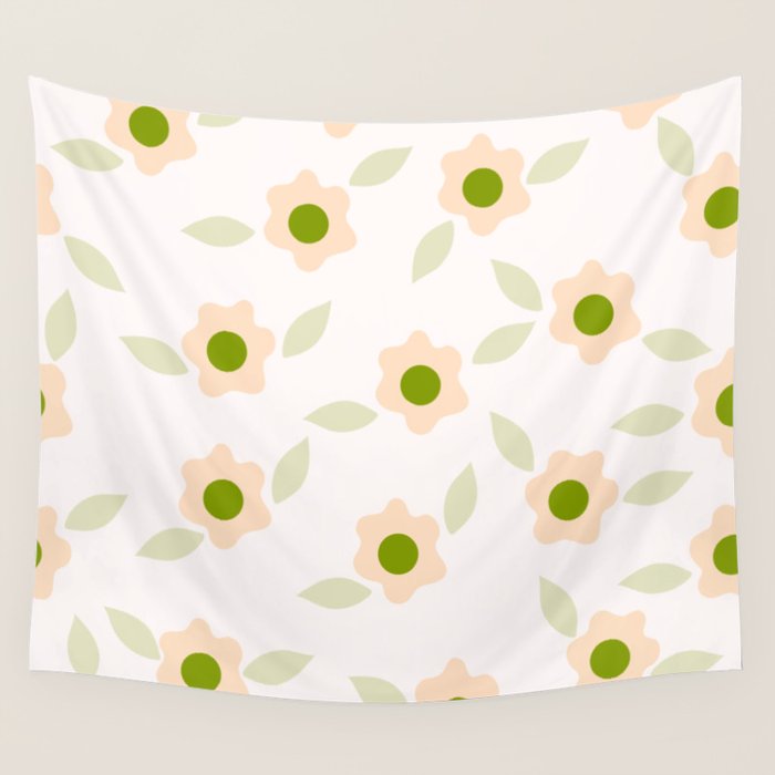 Pink daisy flower pattern Wall Tapestry Gallery Image 1