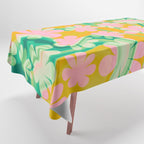 Retro Daisy Tie Dye Pattern Tablecloth Gallery Image 1