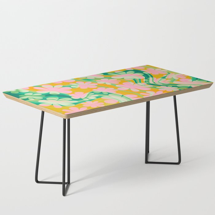 Retro Daisy Tie Dye Pattern Coffee Table Gallery Image 1