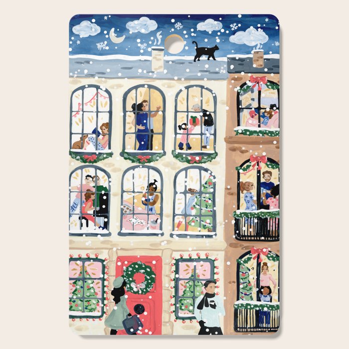 Holiday Apartment Windows Cutting Board Gallery Image 1