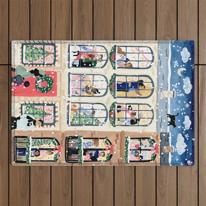 Holiday Apartment Windows Outdoor Rug Gallery Image 1