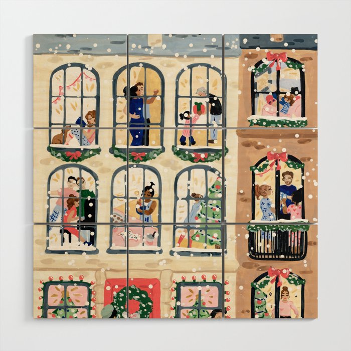 Holiday Apartment Windows Wood Wall Art Gallery Image 1
