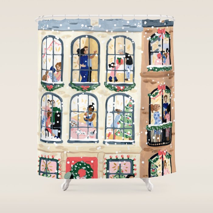 Holiday Apartment Windows Shower Curtain Gallery Image 1