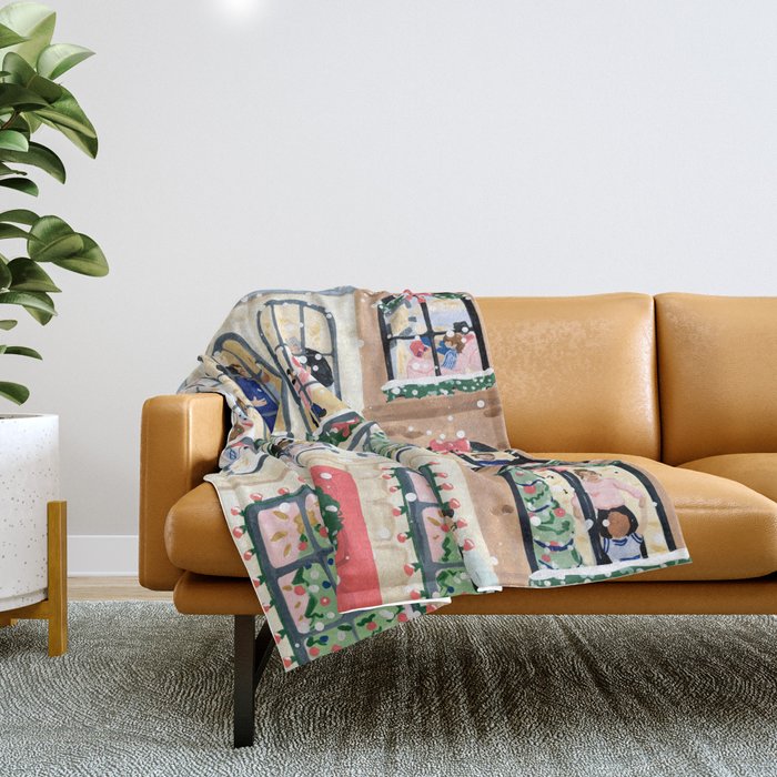 Holiday Apartment Windows Throw Blanket Gallery Image 1