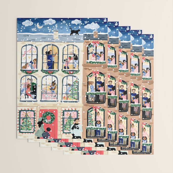 Holiday Apartment Windows Wrapping Paper Gallery Image 3