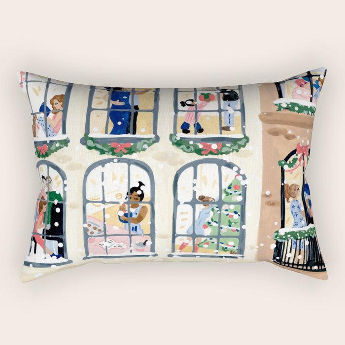 Holiday Apartment Windows Rectangular Pillow Gallery Image 2