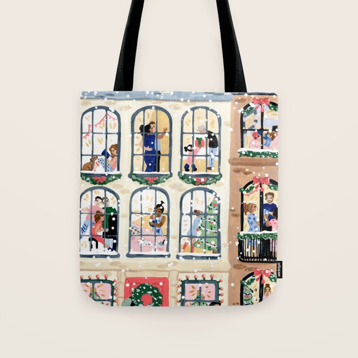 Holiday Apartment Windows Tote Bag Gallery Image 1