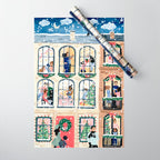 Holiday Apartment Windows Wrapping Paper Gallery Image 1