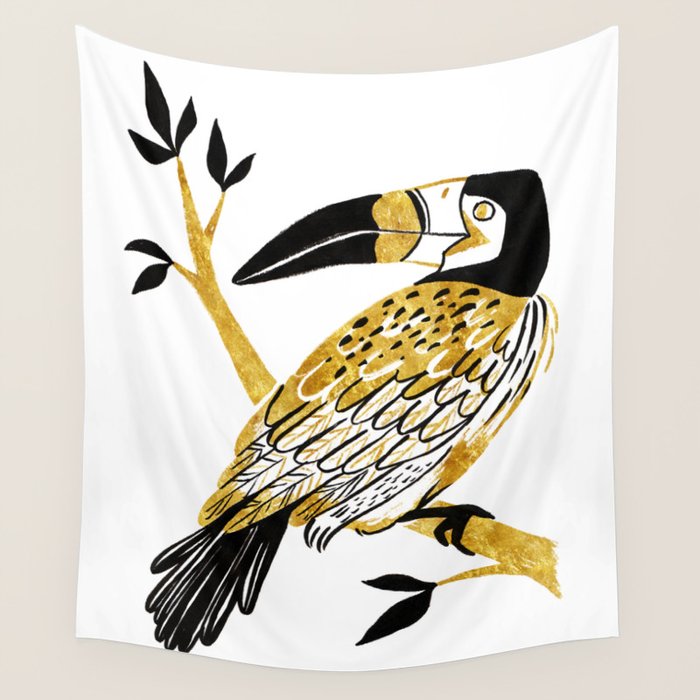 Golden Toucan Wall Tapestry Gallery Image 4