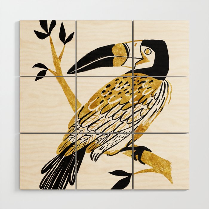 Golden Toucan Wood Wall Art Gallery Image 1