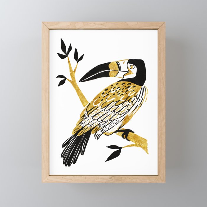 Golden Toucan Mini Art Print Gallery Image 1