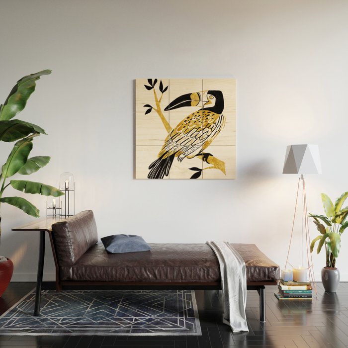 Golden Toucan Wood Wall Art Gallery Image 2
