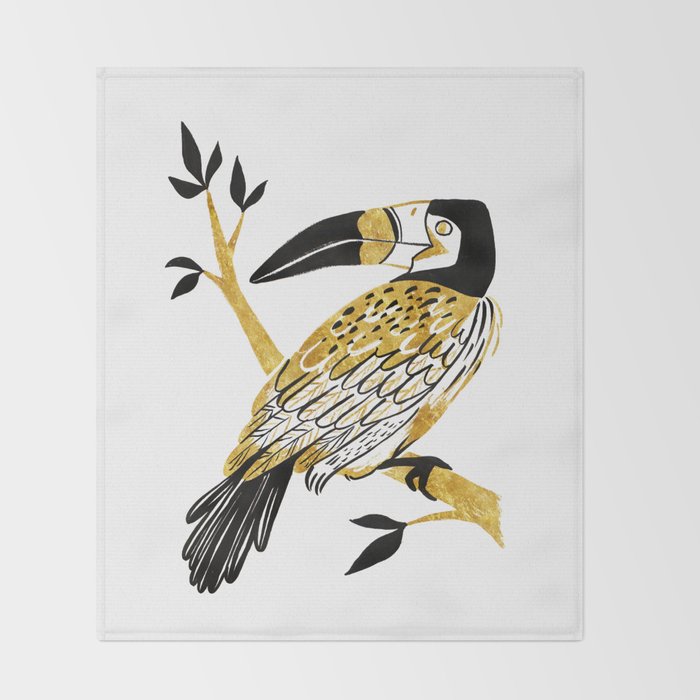 Golden Toucan Throw Blanket Gallery Image 2