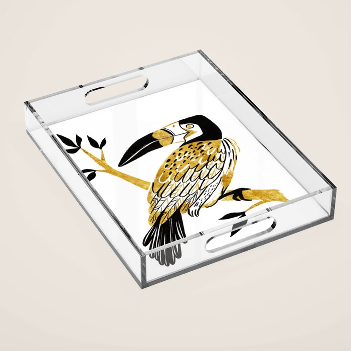 Golden Toucan Acrylic Tray Gallery Image 1