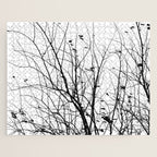 Black white tree branch bird nature pattern Jigsaw Puzzle Gallery Image 1