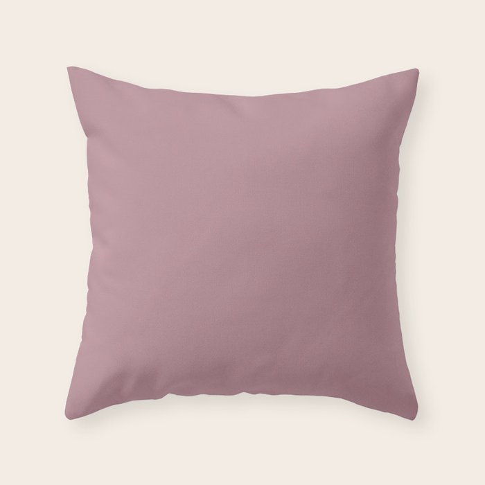 Solid Dusty Mauve Throw Pillow Gallery Image 2