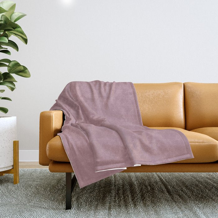 Solid Dusty Mauve Throw Blanket Gallery Image 1