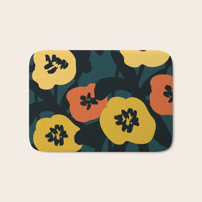 Midnight Flowers Bath Mat Gallery Image 1