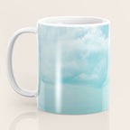 Teal Turquoise Blue Monochromatic Fluffy Cloud Over Caribbean Sea Coffee Mug Gallery Image 3