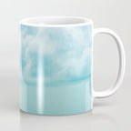 Teal Turquoise Blue Monochromatic Fluffy Cloud Over Caribbean Sea Coffee Mug Gallery Image 1