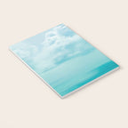 Teal Turquoise Blue Monochromatic Fluffy Cloud Over Caribbean Sea Notebook Gallery Image 3