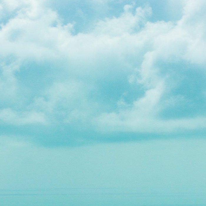 Teal Turquoise Blue Monochromatic Fluffy Cloud Over Caribbean Sea Coffee Mug Gallery Image 2