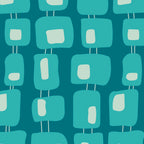 Funky Squares Retro Pattern Teal and Aqua Coffee Mug Gallery Image 2