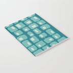 Funky Squares Retro Pattern Teal and Aqua Notebook Gallery Image 2