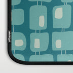 Funky Squares Retro Pattern Teal and Aqua Laptop Sleeve Gallery Image 3